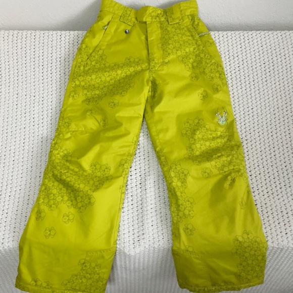 SPYDER LIME GREEN SNOWBOARD/SKI PANTS GIRLS SIZE 8 - Picture 1 of 10